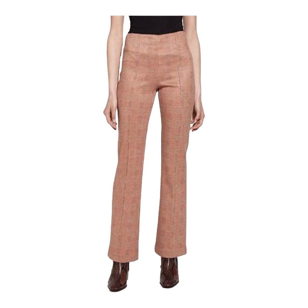 Lysse Elysse Scuba Camel Plaid High Rise Trouser Pant